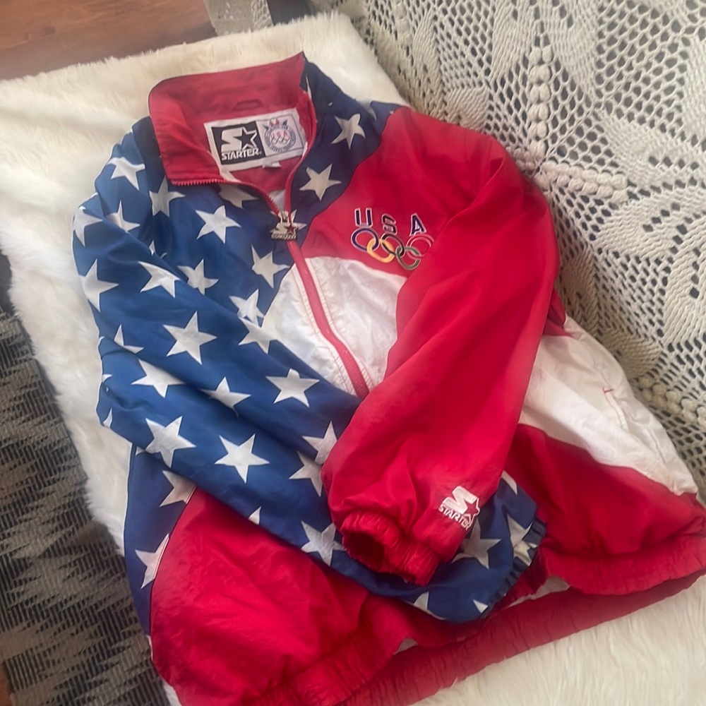Vintage 90s Starter USA Olympic windbreaker XL